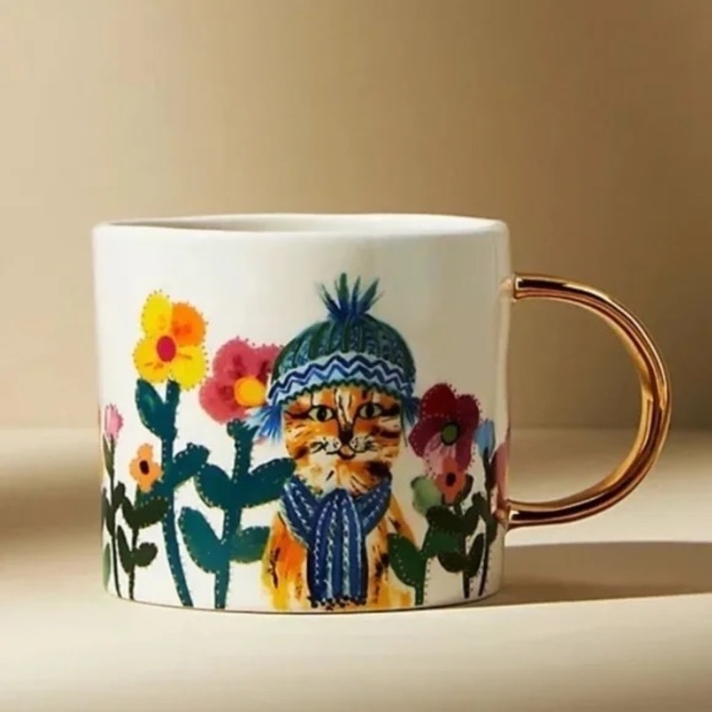 NWT Anthropologie  Francesca Kaye Feline  Cat  Mug